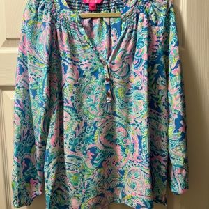 Lilly Pulitzer silk top, size L